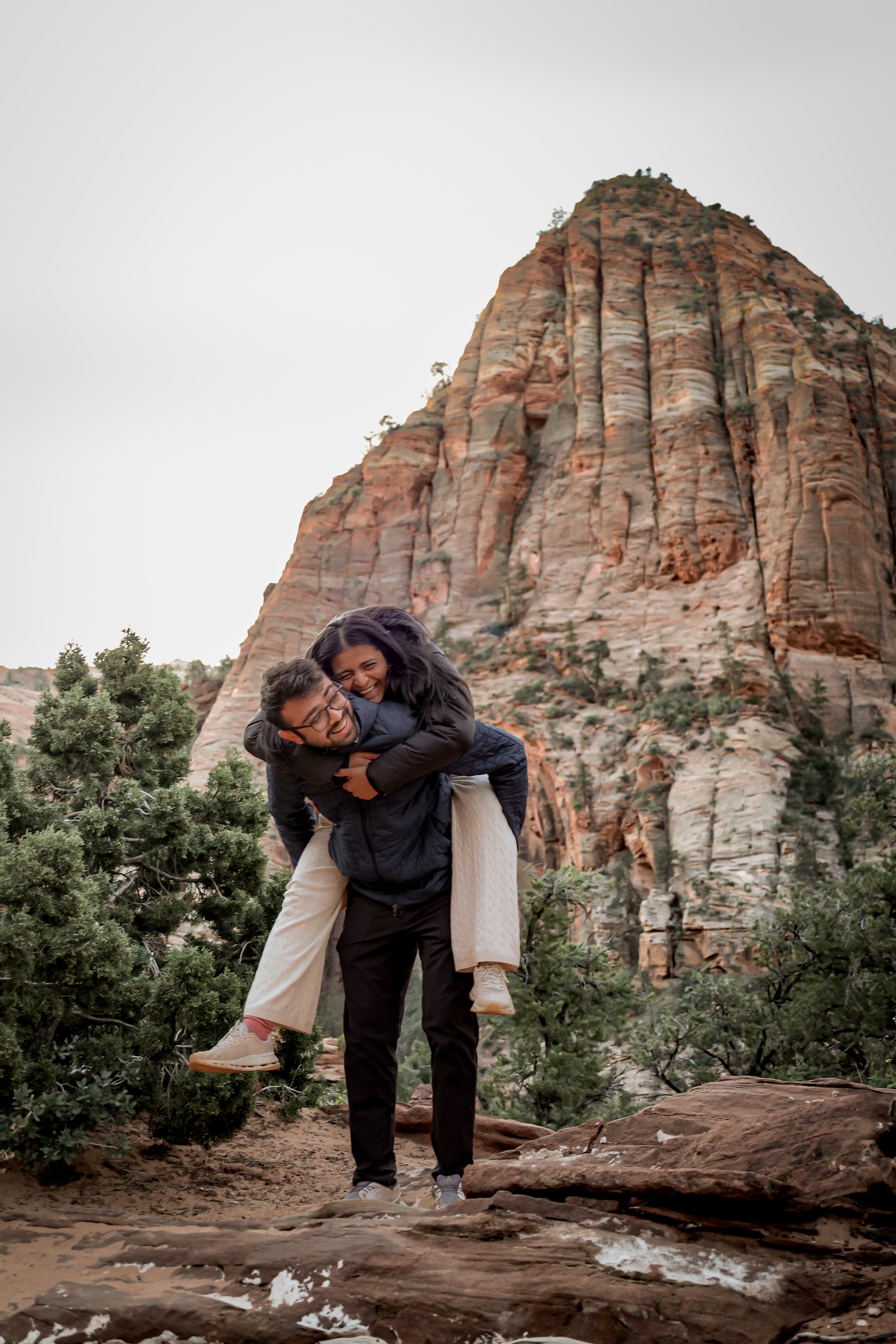 Shanvi and Rohan at Zion National Park